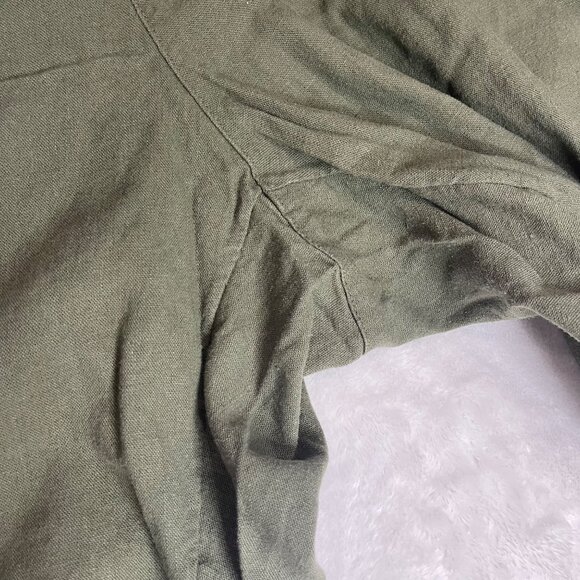 Old Navy High-Rise Straight Pants Womens Size XL Green Linen Rayon Comfort Waist - Picture 7 of 11